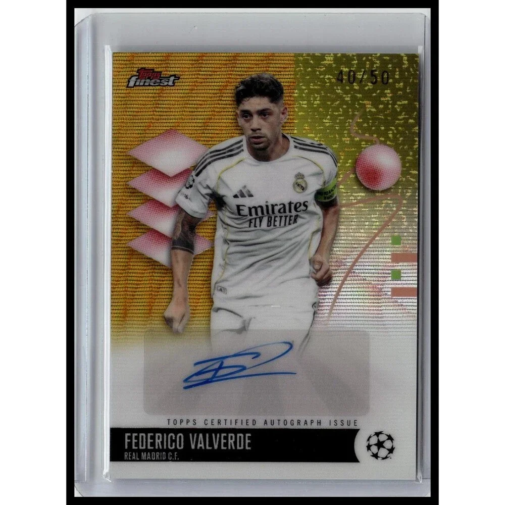 FEDERICO VALVERDE 2025-26 TOPPS FINEST UEFA Gold REFRACTOR AUTO 40/50 Madrid